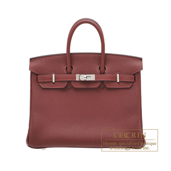 Hermes　Birkin bag 25　Rouge H　Togo leather　Silver hardware