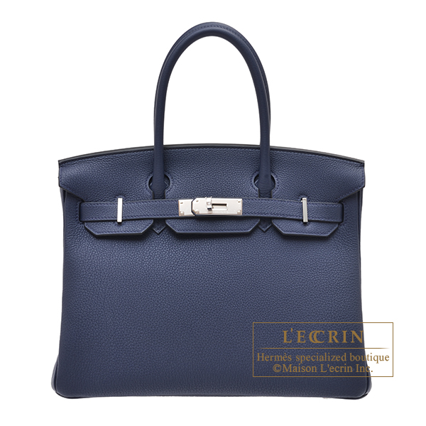 Hermes　Birkin bag 30　Blue navy　Togo leather　Silver hardware