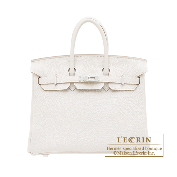 Hermes　Birkin bag 25　Gris pale　Togo leather　Silver hardware