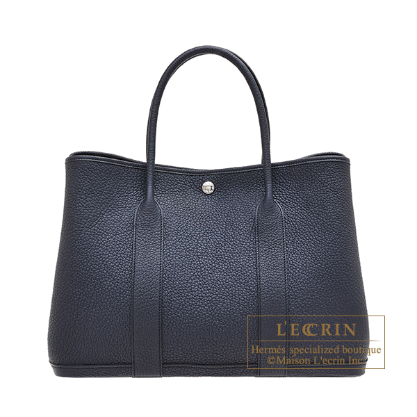 Hermes　Garden Party bag 36/PM　Blue indigo　Negonda leather　Silver hardware