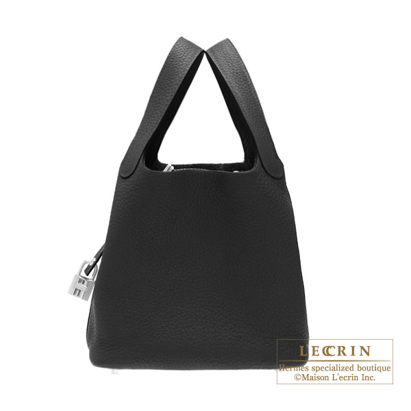 Hermes　Picotin Lock bag 18/PM　Black　Clemence leather　Silver hardware