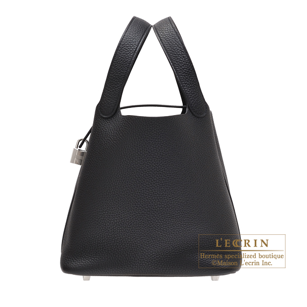 Hermes　Picotin Lock bag 22/MM　Black　Clemence leather　Silver hardware