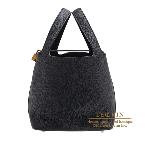 Hermes　Picotin Lock bag 22/MM　Black　Clemence leather　Gold hardware