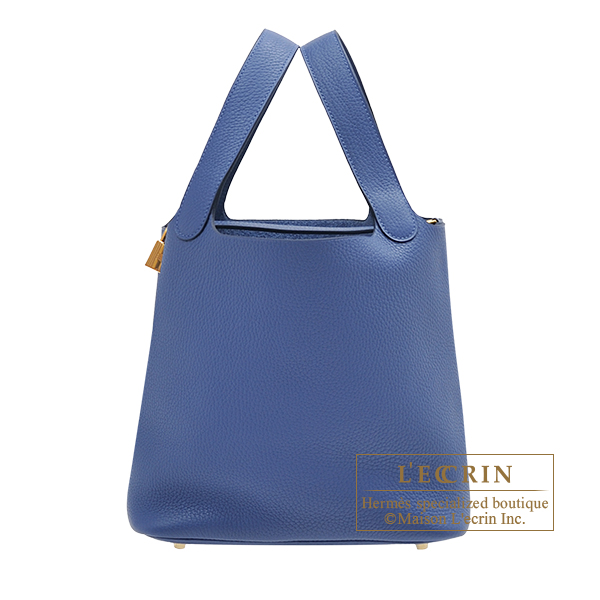 Hermes　Picotin Lock bag 22/MM　Blue brighton　Clemence leather　Gold hardware