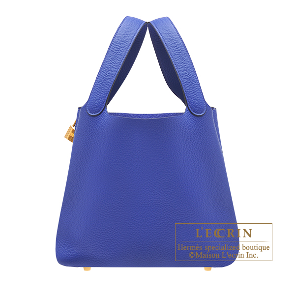 Hermes　Picotin Lock bag 22/MM　Blue electric　Clemence leather　Gold hardware