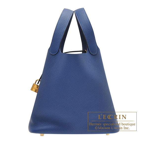 Hermes　Picotin Lock bag 22/MM　Deep blue　Clemence leather　Gold hardware