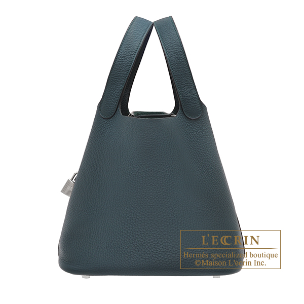 Hermes　Picotin Lock bag 22/MM　Vert cypres　Clemence leather　Silver hardware