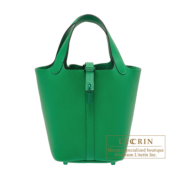 Hermes　Picotin Lock Monochrome bag 18/PM　So-green　Bambou　Clemence leather　Green hardware