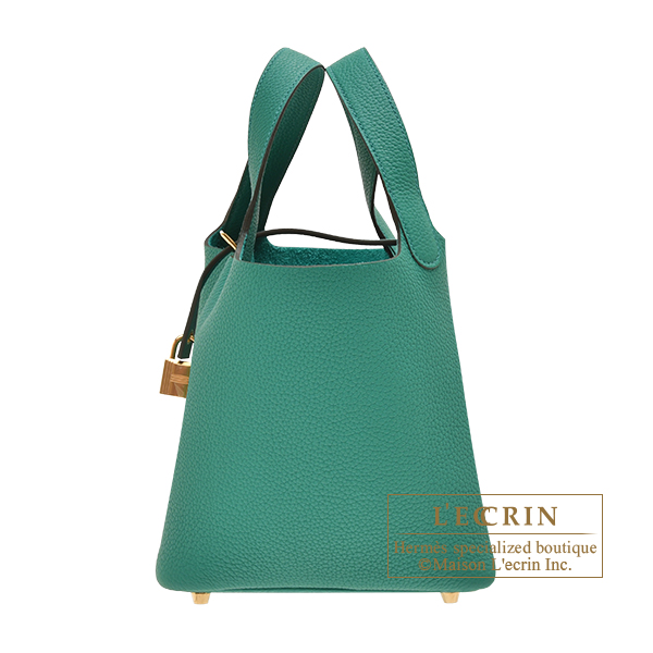 Hermes　Picotin Lock bag 18/PM　Vert Jade　Clemence leather　Gold hardware