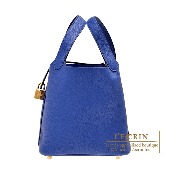 Hermes　Picotin Lock bag 18/PM　Blue royal　Maurice leather　Gold hardware