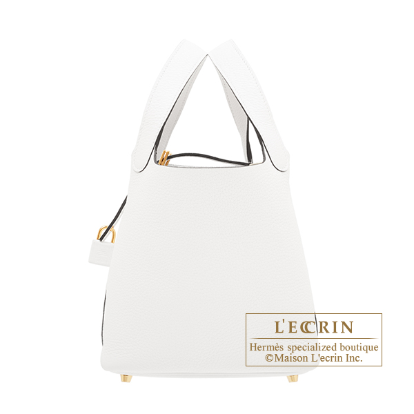 Hermes　Picotin Lock bag 18/PM　New white　Clemence leather　Gold hardware