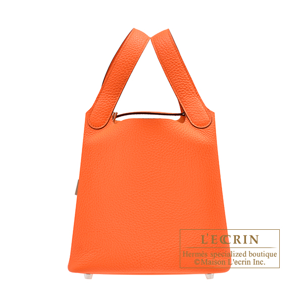Hermes　Picotin Lock bag 18/PM　Orange minium　Clemence leather　Silver hardware