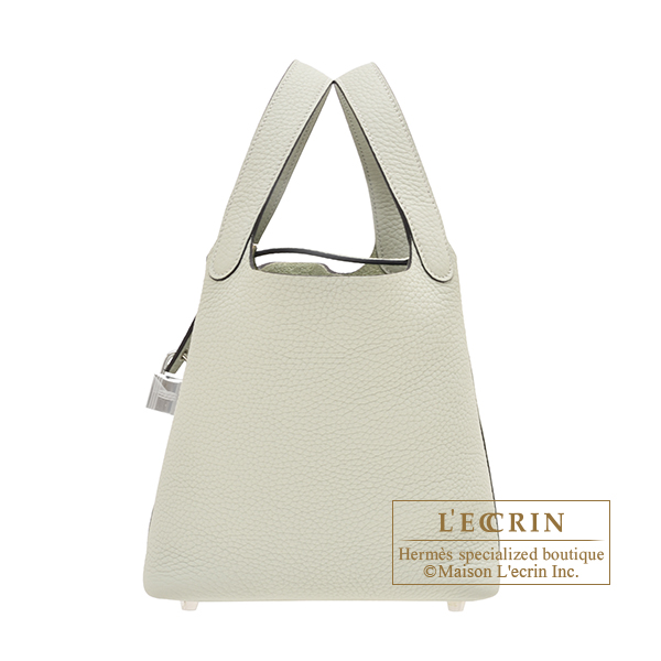 Hermes　Picotin Lock bag 18/PM　Gris neve　Clemence leather　Silver hardware