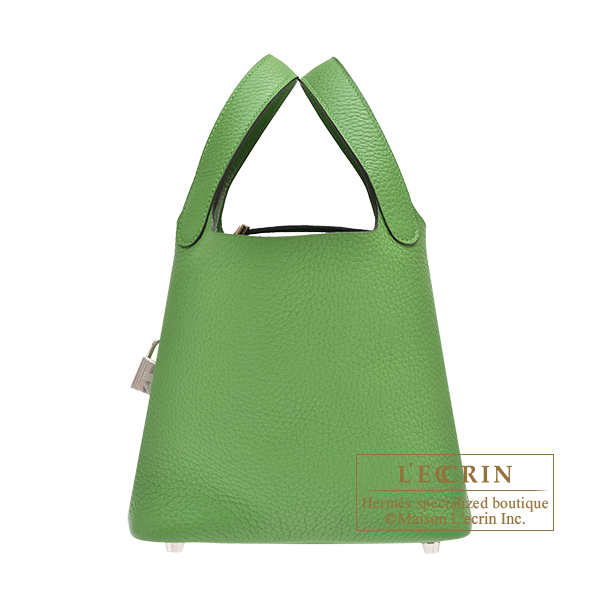 Hermes　Picotin Lock bag 18/PM　Vert yucca　Clemence leather　Silver hardware