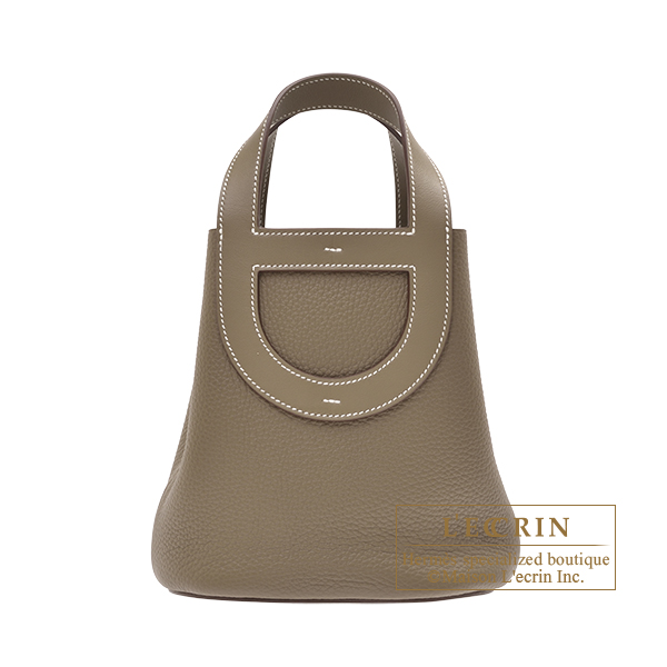 Hermes Picotin Lock bag MM Etoupe grey Clemence leather Gold hardware