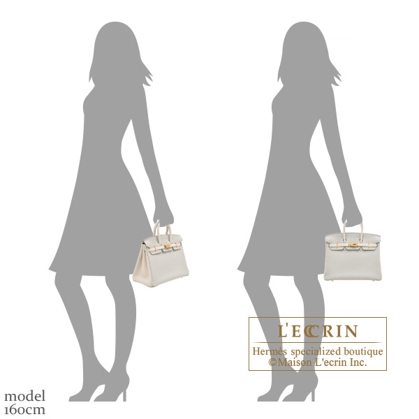 Hermes Personal Birkin bag 25 Pearl grey/Craie Togo leather Gold hardware