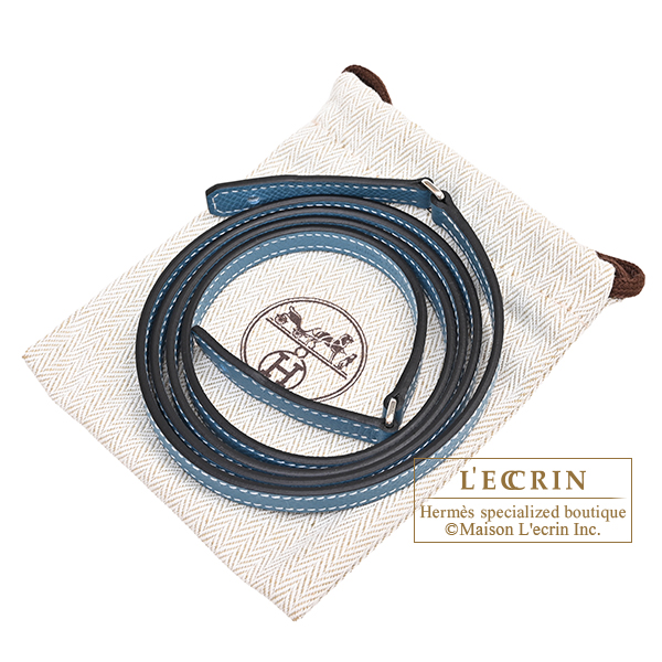 Hermes Kelly Long To Go New blue jean Epsom leather Silver hardware