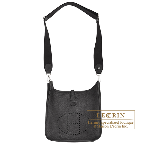 Hermes　Evelyne 3 bag PM　Black　Clemence leather　Silver hardware