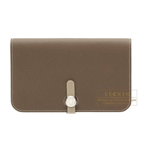 Hermes　Dogon GM　Etoupe grey/Gris tourterelle　Togo leather　Silver hardware