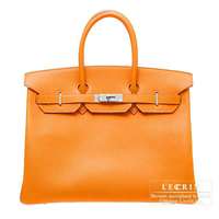 Hermes　Birkin bag 35　Orange　Epsom leather　Silver hardware