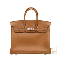 Hermes　Birkin bag 25　Gold　Swift leather　Silver hardware