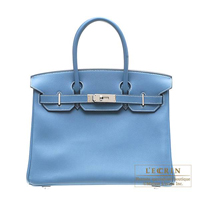 Hermes　Birkin bag 30　Blue jean　Swift leather　Silver hardware