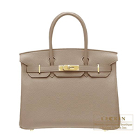 Hermes　Birkin bag 30　Gris tourterelle　Clemence leather　Gold hardware