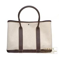 Hermes　Garden Party bag 36/PM　Cocaon　Cotton canvas　Silver hardware