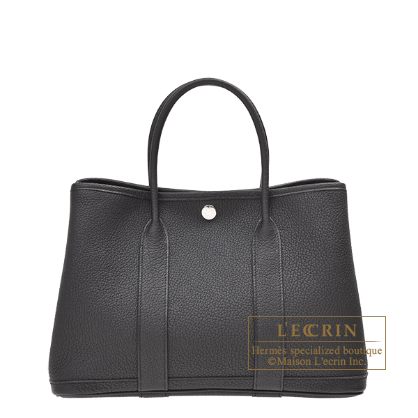 Hermes Garden Party Bag Canvas In Black