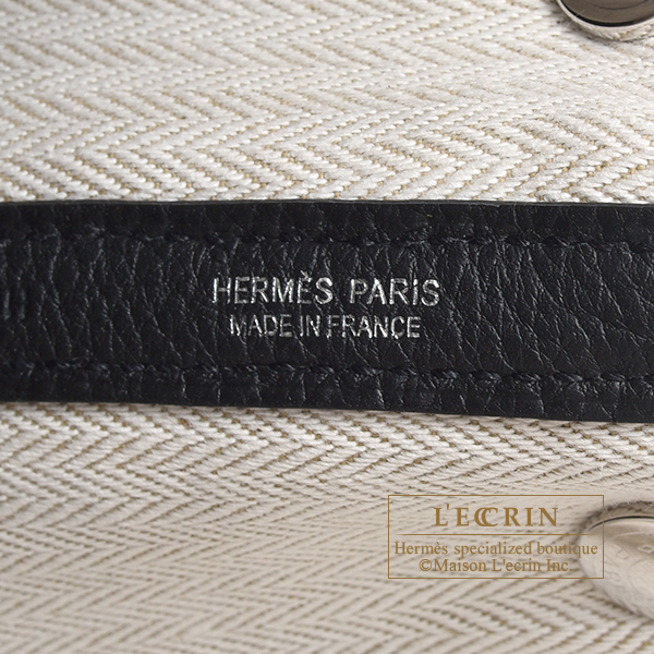 Hermes Garden Party bag PM Cassis Negonda leather Silver hardware