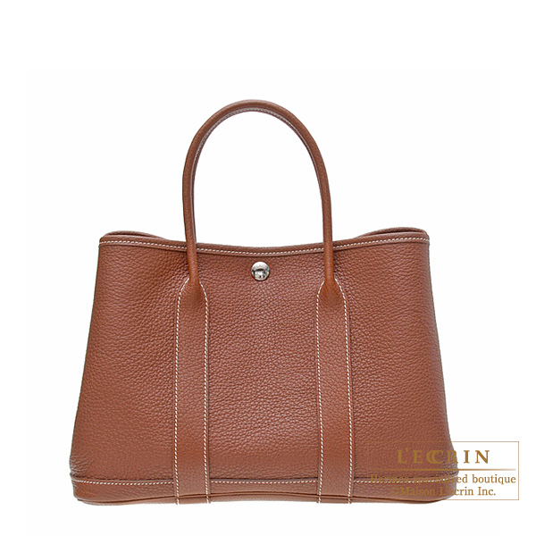 Hermes　Garden Party bag 30/TPM　Marron　Negonda leather　Silver hardware