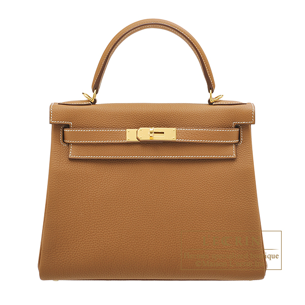 Hermes　Kelly bag 28　Retourne　Gold　Togo leather　Gold hardware
