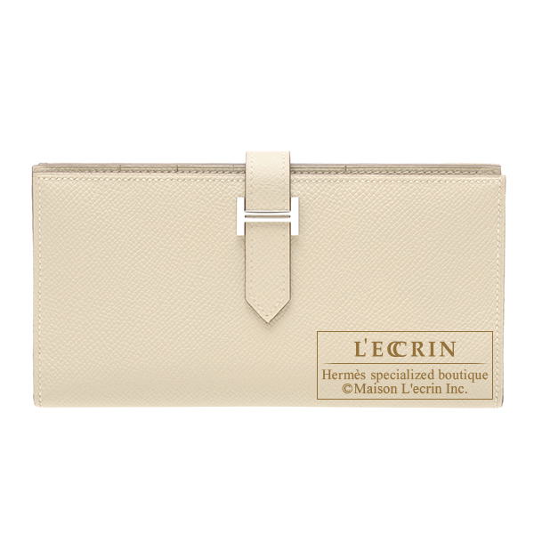 Hermes　Bearn Soufflet　Parchemin　Epsom leather　Silver hardware