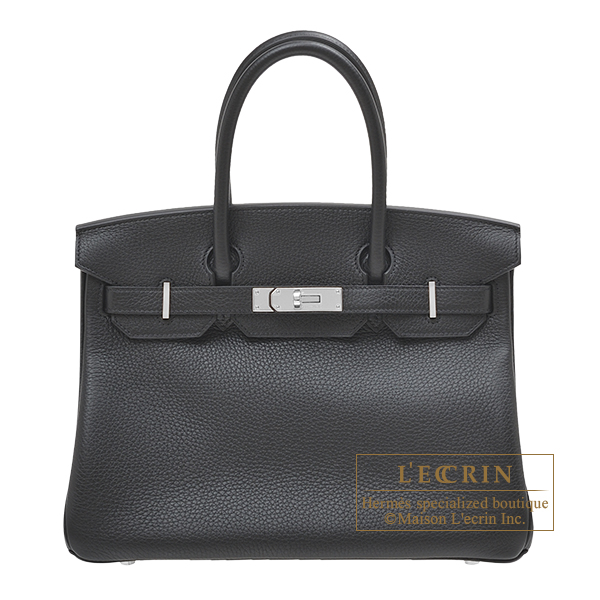 Hermes　Birkin bag 30　Black　Clemence leather　Silver hardware