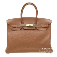 Hermes　Birkin bag 35　Etrusque　Clemence leather　Gold hardware