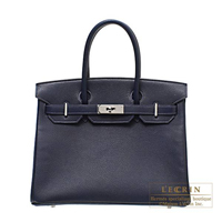 Hermes　Birkin bag 30　Blue indigo　Chevre myzore goatskin　Silver hardware