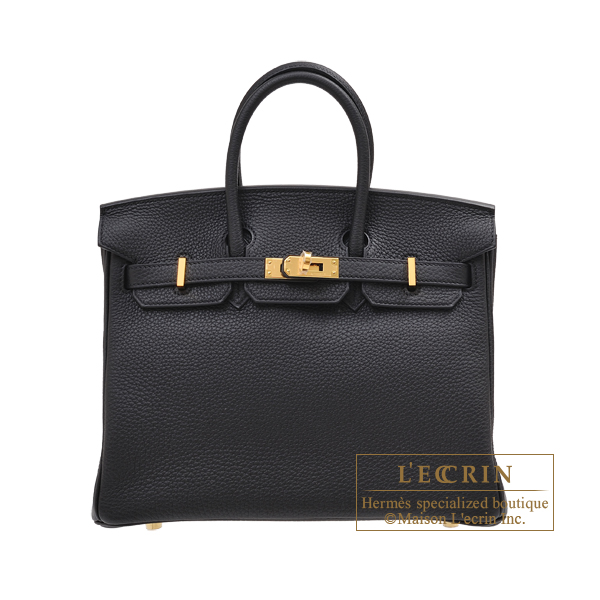 Hermes　Birkin bag 25　Black　Togo leather　Gold hardware