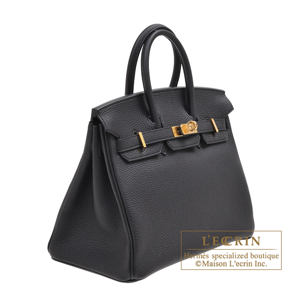 Hermes Birkin bag 25 Black Togo leather 