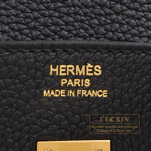 Hermes　Birkin bag 25　Black　Togo leather　Gold hardware