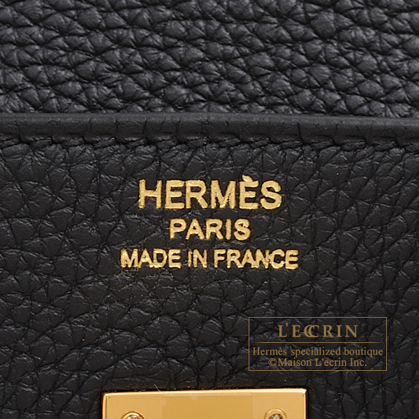 Hermes Birkin Bag 25cm Black Togo Gold Hardware