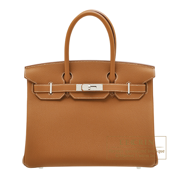 Hermes　Birkin bag 30　Gold　Togo leather　Silver hardware