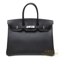 Hermes　Birkin bag 35　Black　Vache liegee leather　Silver hardware