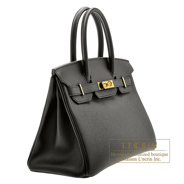 Hermes Birkin bag 30 Black Epsom leather Gold hardware