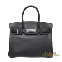 Hermes　Birkin bag 30　Black　Vache liegee leather　Silver hardware