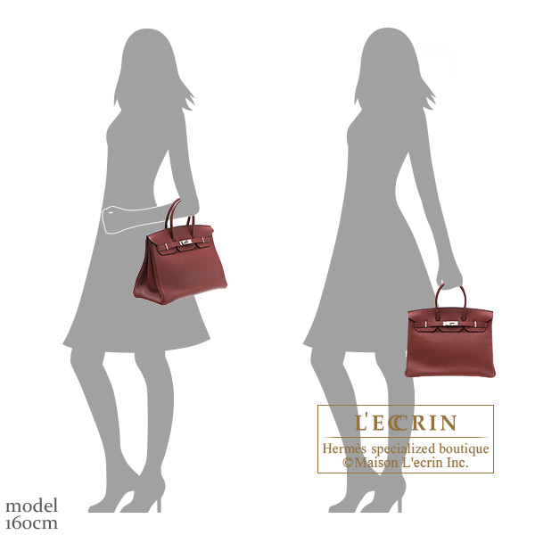 Hermes Rouge H Clemence Leather Birkin Bag