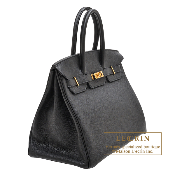 Hermes Birkin bag 35 Black Togo leather Gold hardware L ecrin