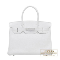 Hermes　Birkin bag 30　White　Clemence leather　Silver hardware