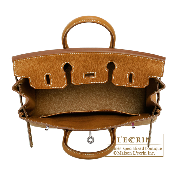 Hermes Birkin bag 25 Gold Togo leather Silver hardware