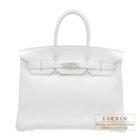 Hermes　Birkin bag 35　White　Clemence leather　Silver hardware