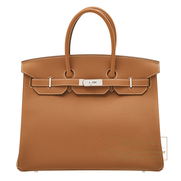 Hermes　Birkin bag 35　Gold　Togo leather　Silver hardware